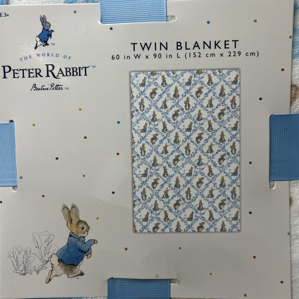Beatrix Potter Peter Rabbit Easter Spring Soft Plush Throw Blanket 60x90" Twin - Picture 2 of 4